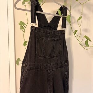 Black Denim Overalls